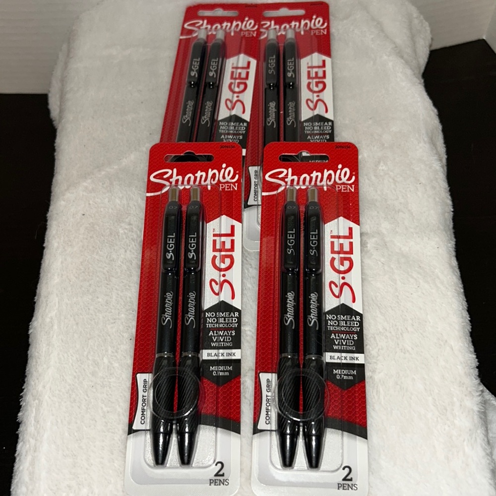 Sharpie S-Gel 0.7 MM Black Ink Gel Pens Medium 4pk 2ea